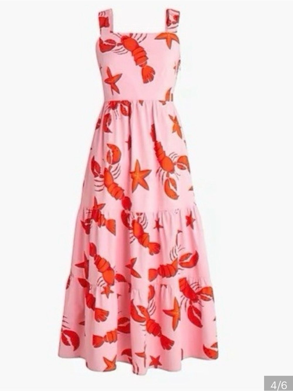 J Crew Lobster and Starfish Midi Dress